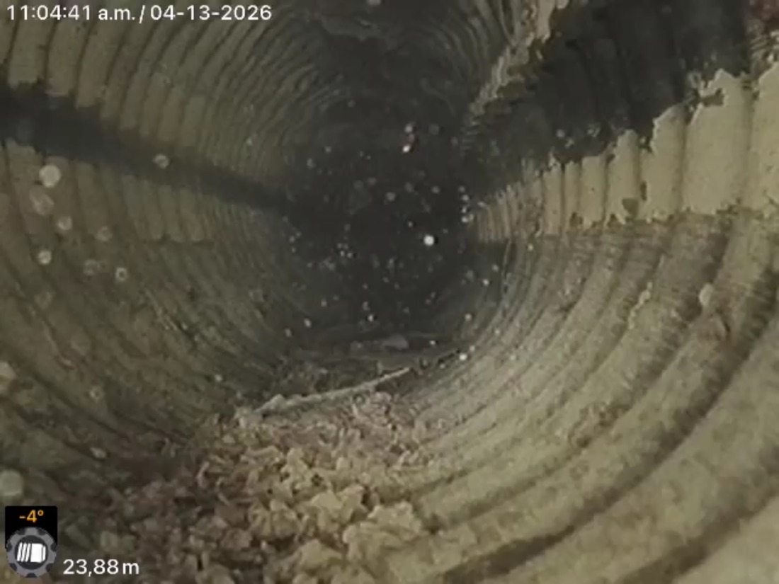 Accumulation de sédiments dans le drain à 23,88 m